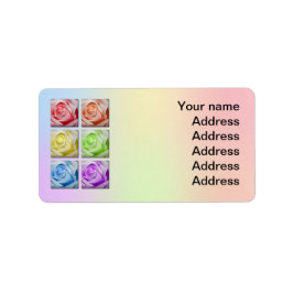 Etiqueta de Endereço de Casamento de Rosas Macro R