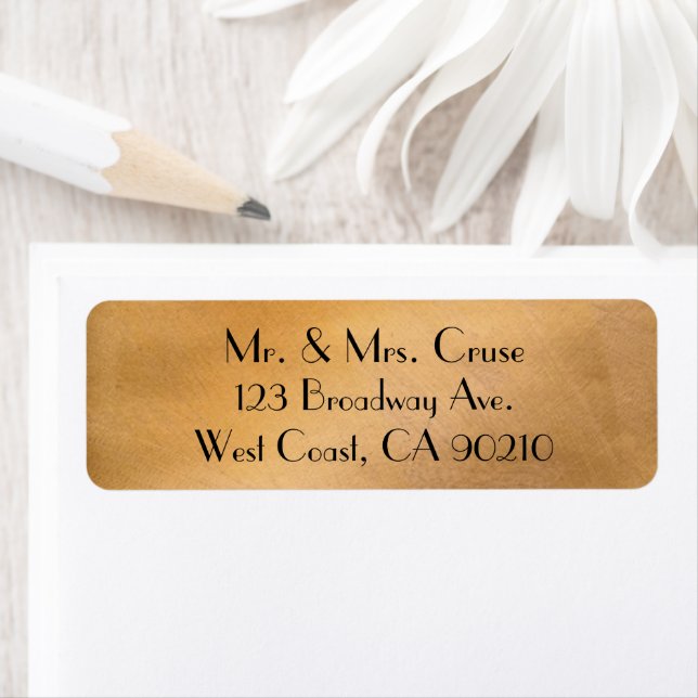 Etiqueta de Endereço de Casamento em Rose Gold com (Insitu)