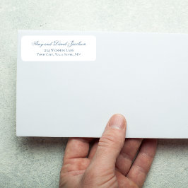 Etiqueta de Endereço de Casamento em Script Azul E