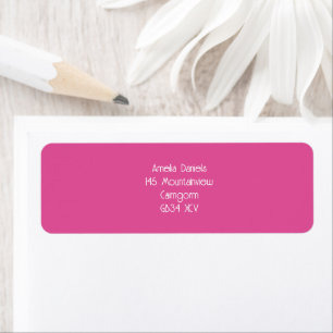 Etiqueta de Endereço de Casamento Moderna Rosa e B
