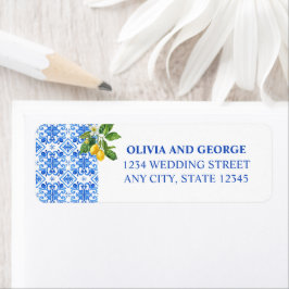 Etiqueta de endereço de casamento para azulejos e