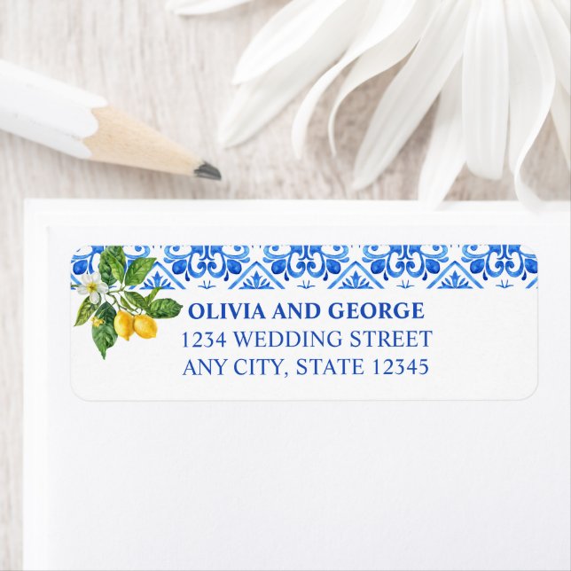 Etiqueta de endereço de casamento para azulejos e  (Insitu)