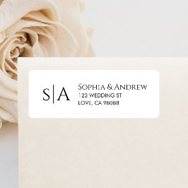Etiqueta de Endereço de Casamento Simples Moderna