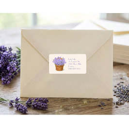 Etiqueta de Endereço de Cesta de Lavanda Personali