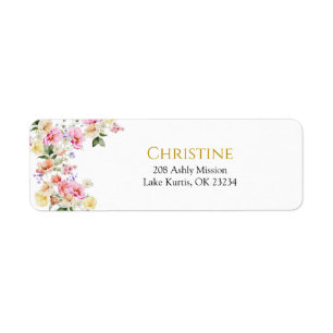 Etiqueta de Endereço de Chá de Noiva Floral Colori