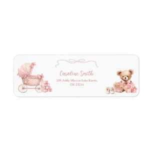 Etiqueta de Endereço de Churrasco de Bebê Pink Coq