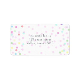 Etiqueta de Endereço de Confetti de Aquarela