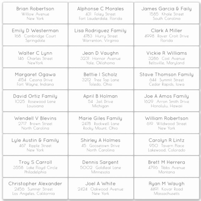 Etiqueta de Endereço de Convidado da festa de casa (Frente)