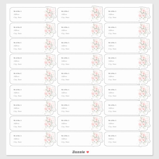 Etiqueta de Endereço de Convidado Delicate Bloom d (Folha)