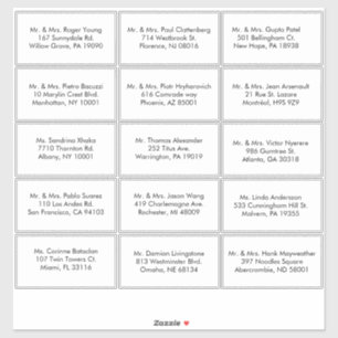 Etiqueta de Endereço de Convidado Formal Preto e B