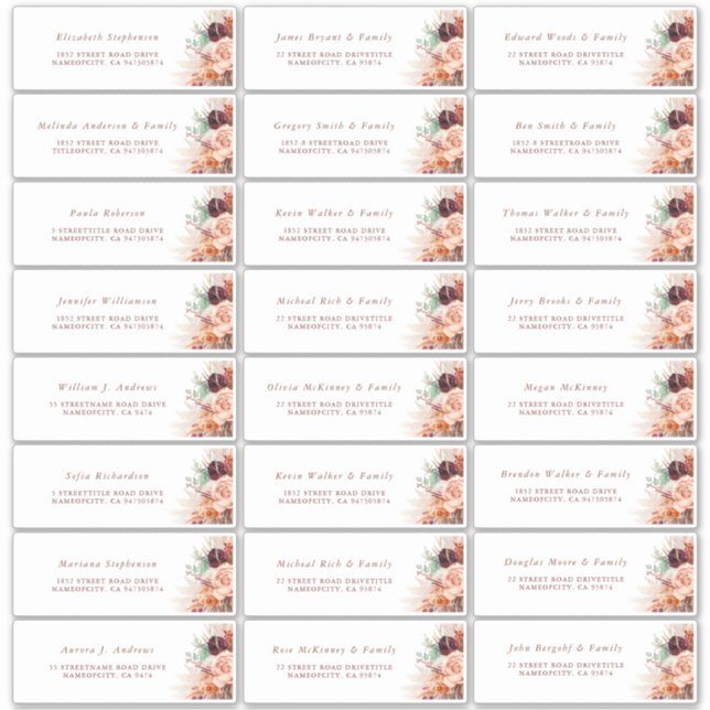 Etiqueta de Endereço de Convidado Individual Laran (Frente)