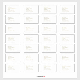 Etiqueta de Endereço de Convidado Moderno Dourado 