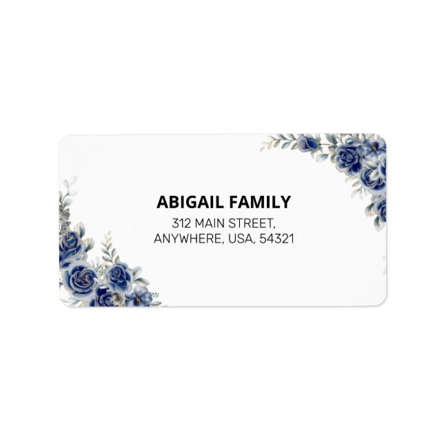 Etiqueta de Endereço de Convite Floral Elegante (Frente)
