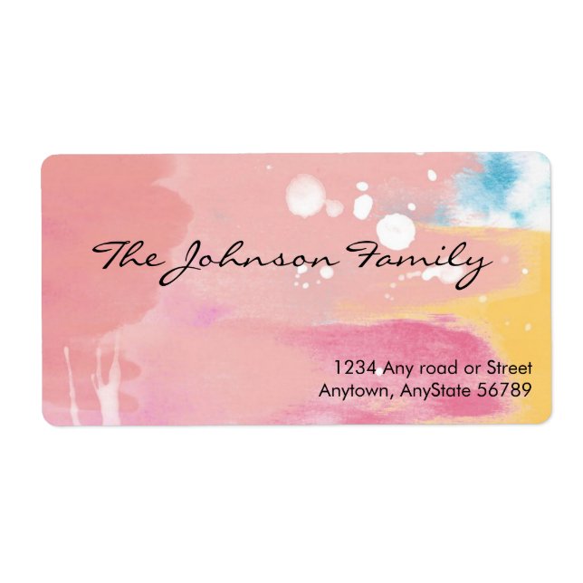 Etiqueta de Endereço de Cores Aquáticas (Frente)