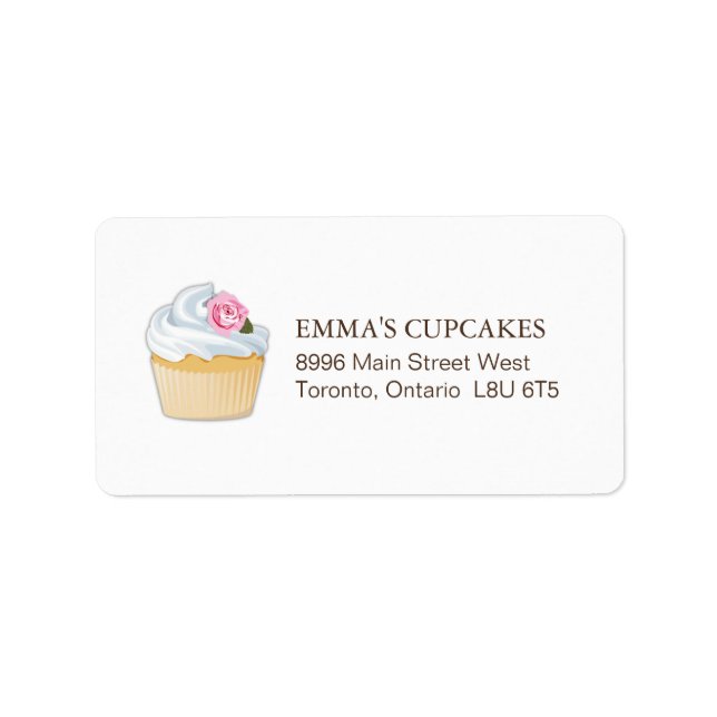 Etiqueta de Endereço de Correio de Cupcake Simples (Frente)