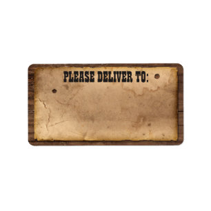 Etiqueta de endereço de cowboy ocidental para uma