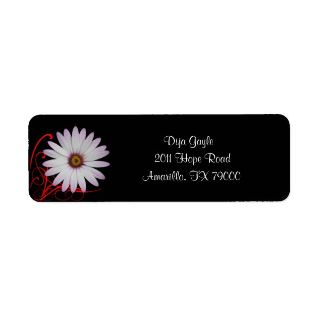 Etiqueta de Endereço de Daisy Floral (Frente)