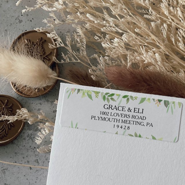 Etiqueta de Endereço de Destino de Greenery Summer (Criador carregado)