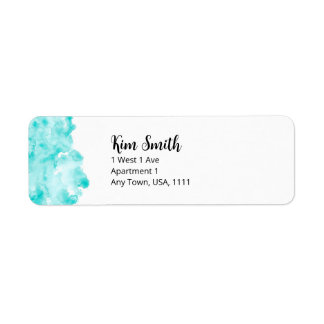 Etiqueta de Endereço de Devolução Aqua Aquarela