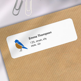 Etiqueta de Endereço de Devolução Bluebird Ilustra