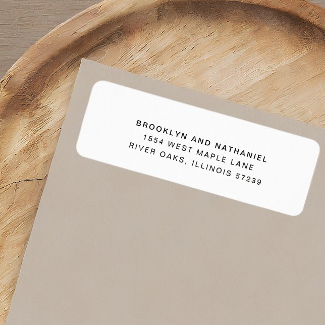 Etiqueta de Endereço de Devolução Branca a Preto M (Criador carregado)