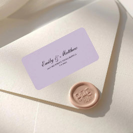 Etiqueta de Endereço de Devolução Casamento Lilás