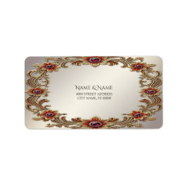 Etiqueta de Endereço de Devolução com Moldura Flor