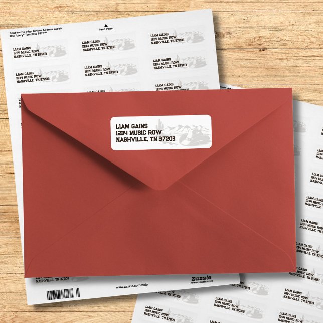 Etiqueta de Endereço de Devolução com Tema Western (Vintage Last Rodeo Rustic Cowboy Bachelor Party Return Address Label)