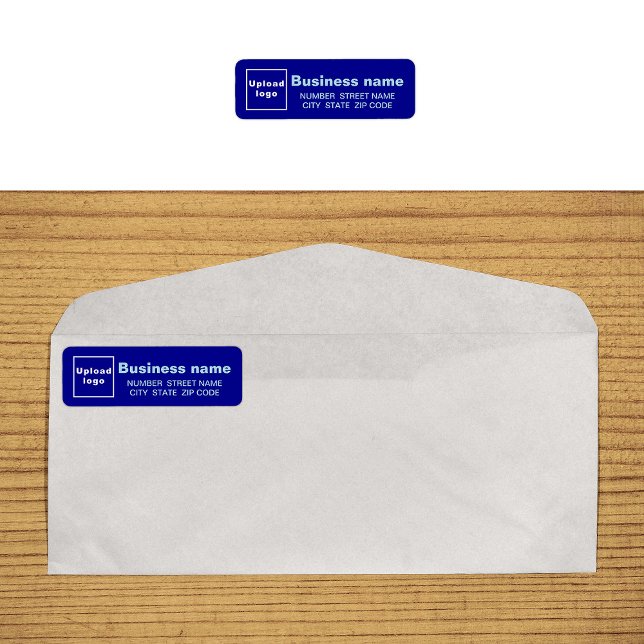 Etiqueta de Endereço de Devolução Comercial Azul (Blue business return address label on envelope)