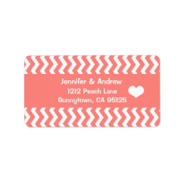 Etiqueta de Endereço de Devolução Coral Chevron