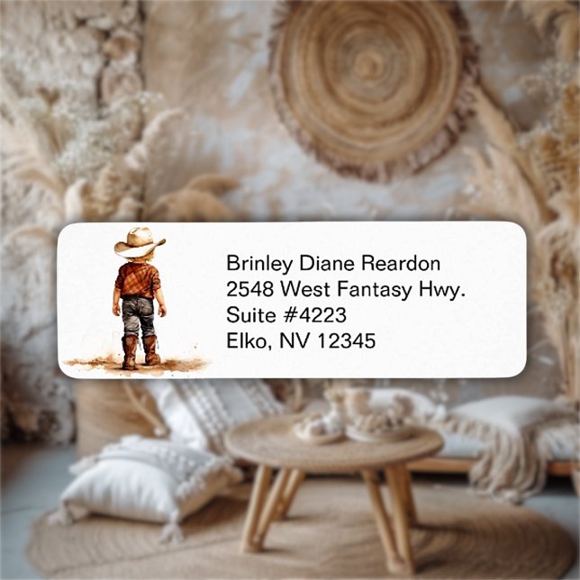 Etiqueta de Endereço de Devolução da Menor Cowgirl (Criador carregado)