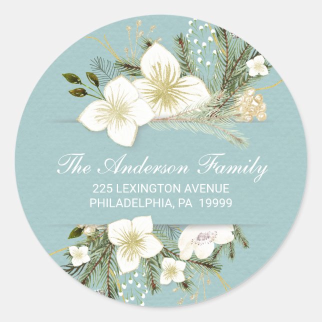 Etiqueta de Endereço de Devolução das Flores de Aq (Frente)