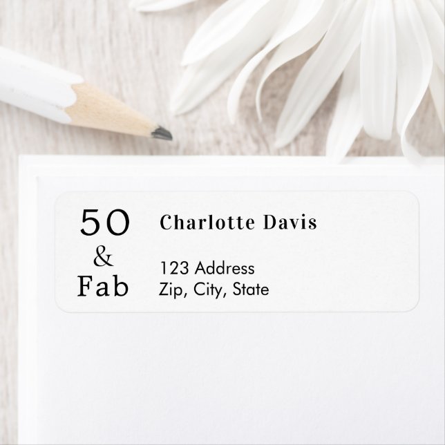 Etiqueta de endereço de devolução de 50 fabulosos (Insitu)