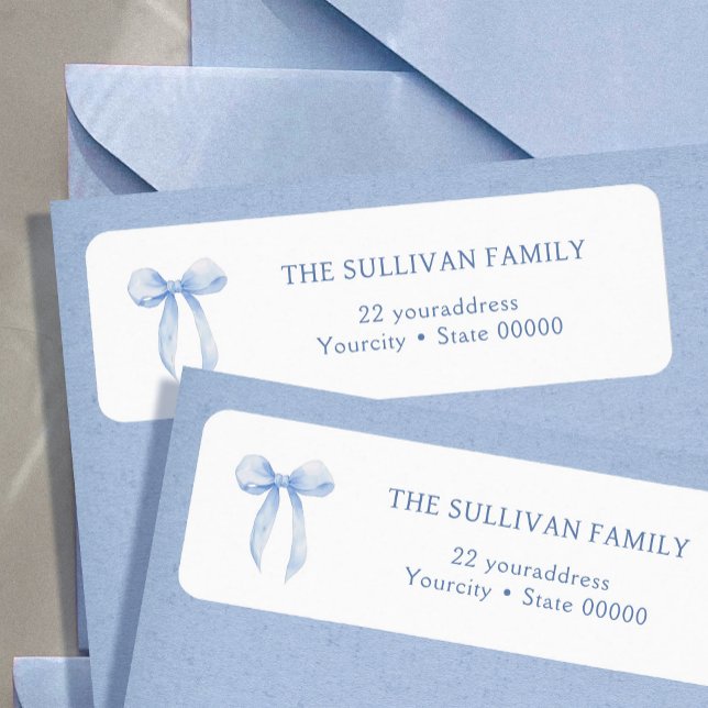 Etiqueta de endereço de devolução de arco azul Ele (Criador carregado)