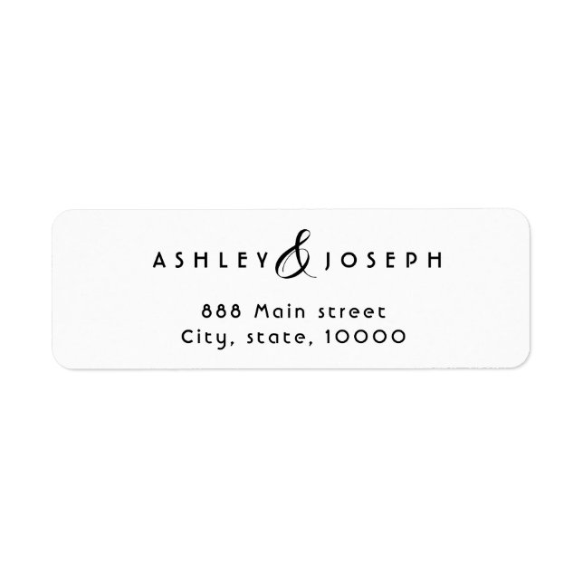 Etiqueta de endereço de devolução de casal elegant (Frente)