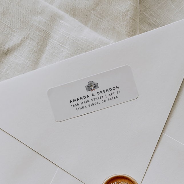 Etiqueta de Endereço de Devolução de Casamento Chi (Criador carregado)