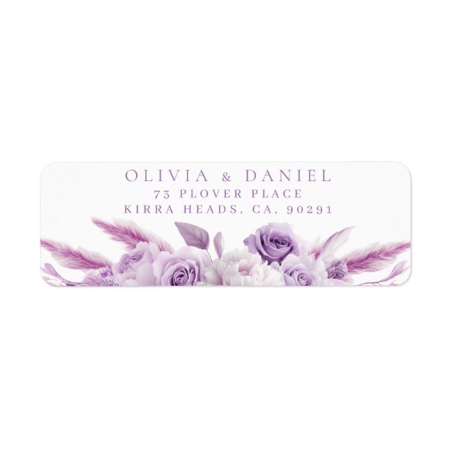 Etiqueta de Endereço de Devolução de Casamento com (Frente)