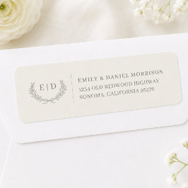 Etiqueta de Endereço de Devolução de Casamento com