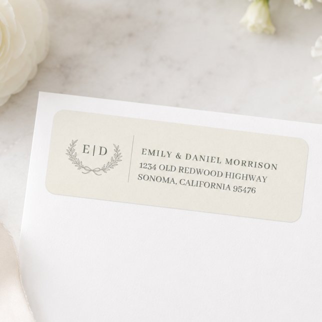 Etiqueta de Endereço de Devolução de Casamento com (Criador carregado)