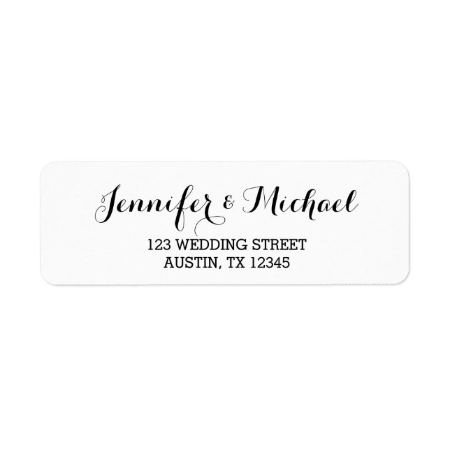 Etiqueta de Endereço de Devolução de Casamento de  (Frente)