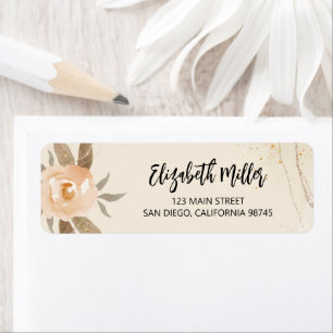 Etiqueta de Endereço de Devolução de Casamento Flo