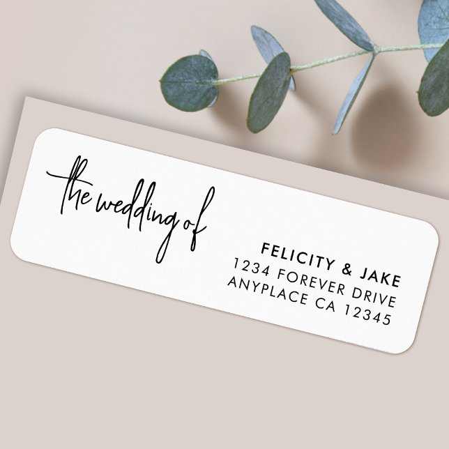 Etiqueta de Endereço de Devolução de Casamento | M (Modern wedding return address labels for invitations, save the dates & thank you card mailing)