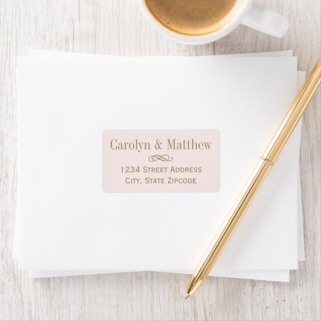 Etiqueta de Endereço de Devolução de Casamento Ros (Insitu)