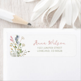 Etiqueta de Endereço de Devolução de Chá de Noiva 