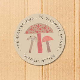 Etiqueta de Endereço de Devolução de Cogumelo Cast