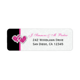 Etiqueta de Endereço de Devolução de Corações Cor-