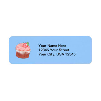 Etiqueta de Endereço de Devolução de Cupcake de Mo