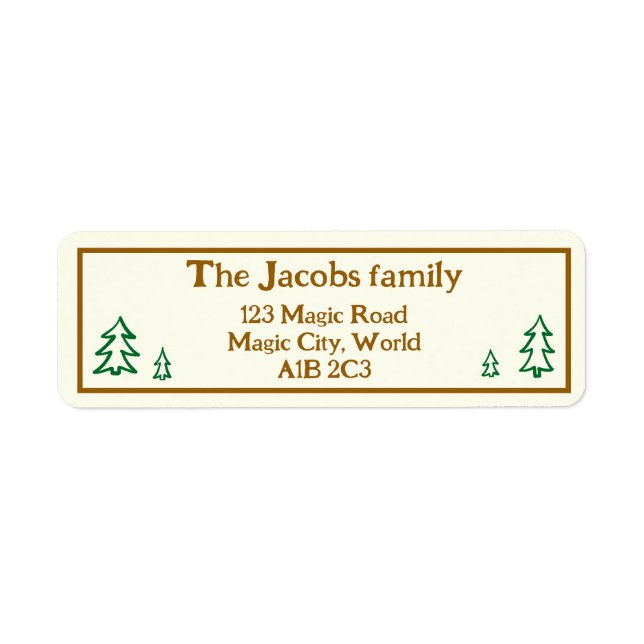 Etiqueta de Endereço de Devolução de Feriado de Ár (Frente)