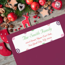 Etiqueta de Endereço de Devolução de Flocos de Nev