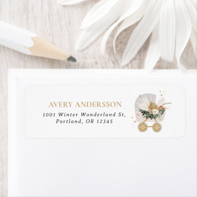 Etiqueta de Endereço de Devolução de Flocos de Nev (Insitu)